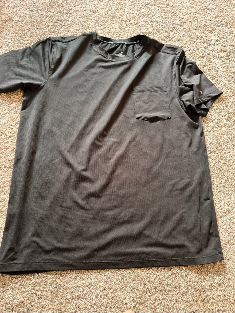Men's Black Pocket Crew Neck T-Shirt